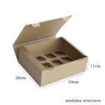 Caixa para 12 Cupcakes 33x26x11cm Kraft