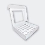 Caixa Branca para 25 brigadeiros com Janela.