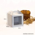 Caixa "Panettone" com Janela e divisória 18x18x18 Branco