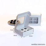 Caixa Branca para 6 Brigadeiros (com Janela e divisória)