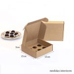 Caixa para 6 Brigadeiros Kraft (com divisória)