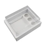 Caixa Cartolina Branca com Tampa PVC para 1 Bentô Cake + 3 Brigadeiros - Image 4