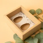 Caixa Duo de Páscoa Kraft para 2 Mini Ovos (50g) – 16x12x5cm - Image 2